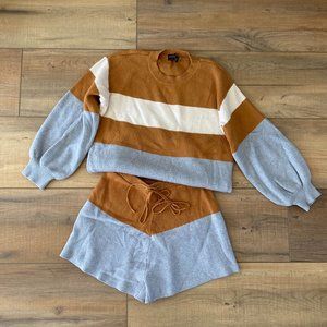 Yellow the Label- Brekky Sweater Set - Matching Ribbed Sweater & Shorts